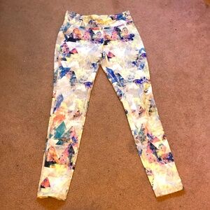Beautiful gorgeous watercolor colorful yoga pilates athletic workout pants